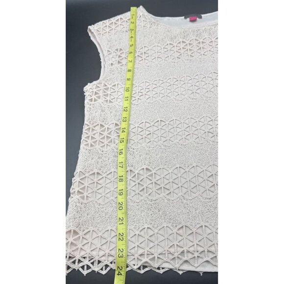Vince Camuto Women’s Pink Sleeveless Shell w/ Lace-Style Overlay Sz M Business - Picture 9 of 9